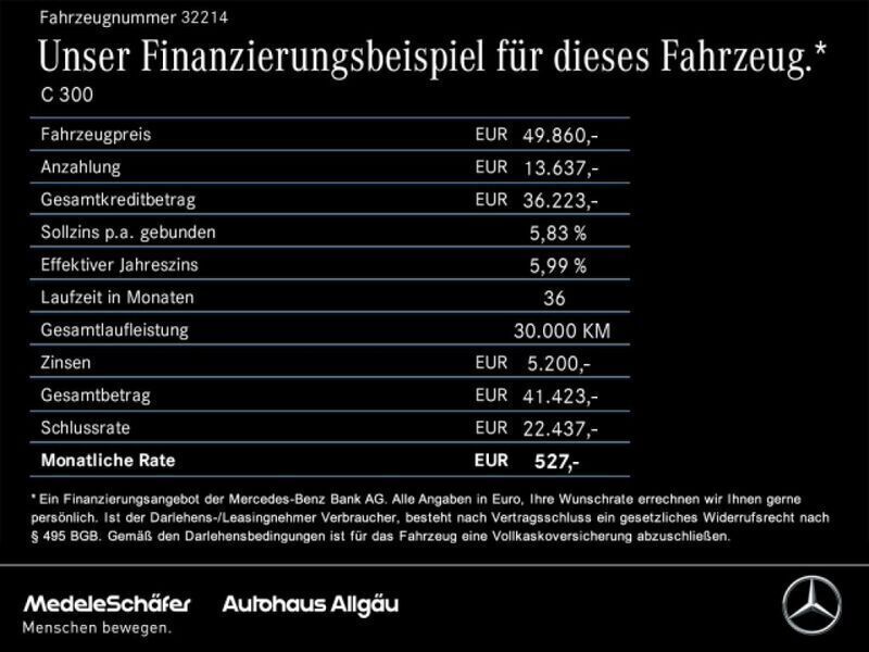 Lack selenitgrau (metallic) Gebraucht 2024 Mercedes C300e AMG Kombi | 49.860 € (Superpreis) - Bild 1/2