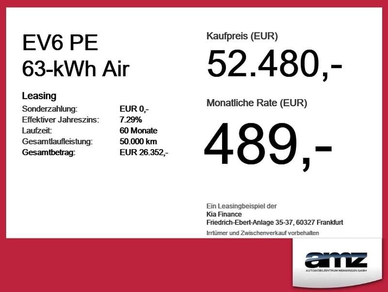 Neu Kia EV6 Air 167 kW (228 PS) 2026 Runway rot metallic // rot SUV