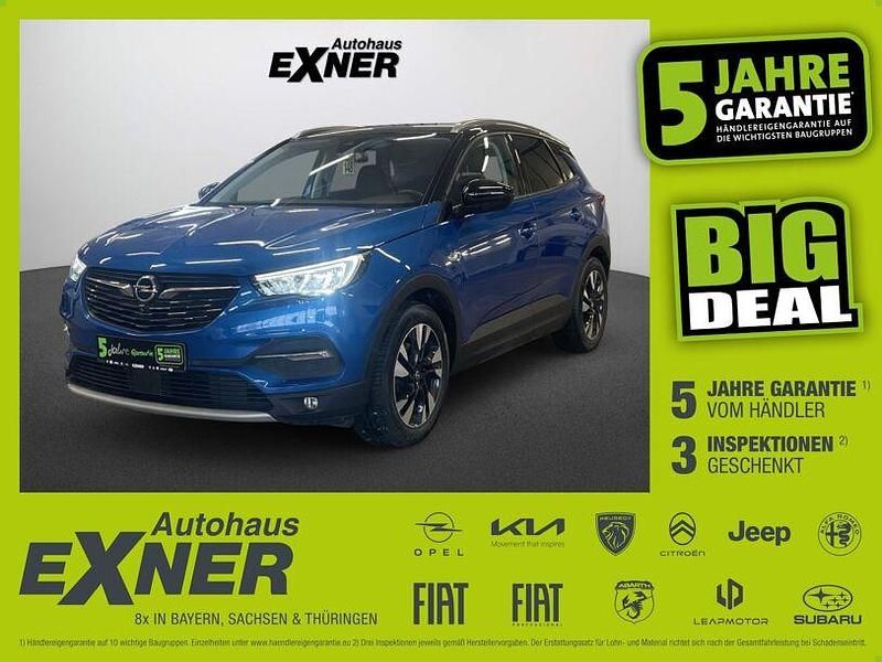 Topas blau/ dach schwarz lackiert Gebraucht 2021 Opel Grandland X Elegance SUV | 18.490 € (Superpreis) - Bild 1/4