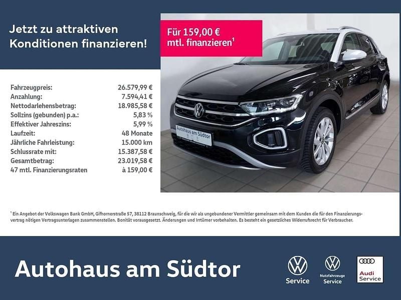 Schwarz Gebraucht 2024 VW T-Roc Style SUV | 26.580 € (Fairer Preis) - Bild 1/4
