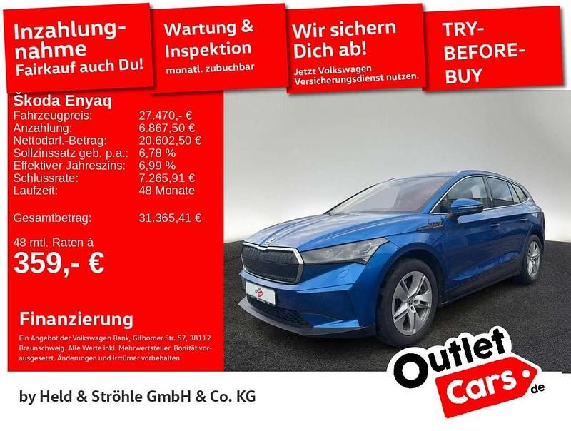 Raceblau metallic Gebraucht 2021 Skoda Enyaq iV Suite SUV | 27.470 € (Fairer Preis) - Bild 1/3