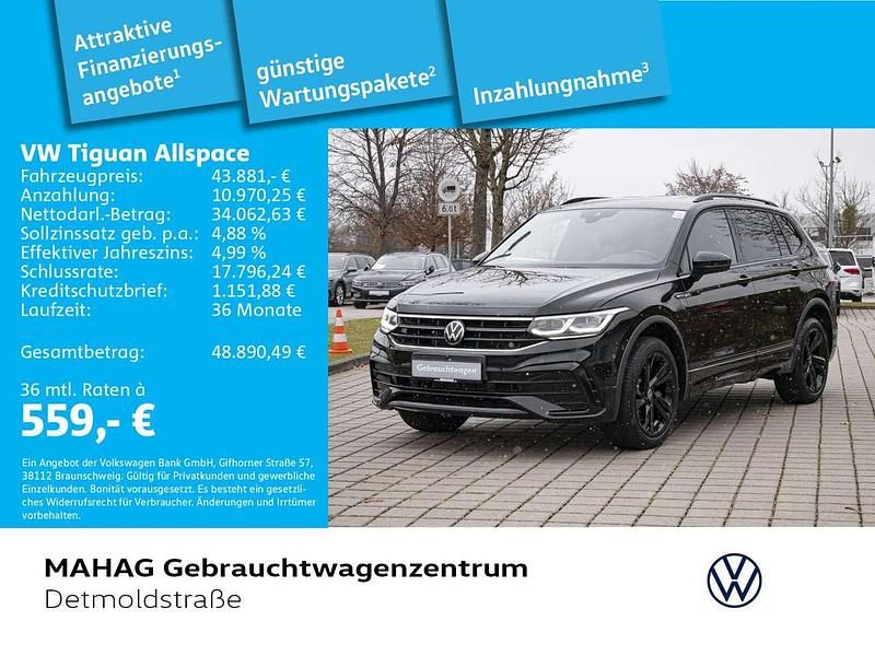 Schwarz Gebraucht 2024 VW Tiguan Allspace R-line SUV | 43.881 € (Teuer) - Bild 1/2