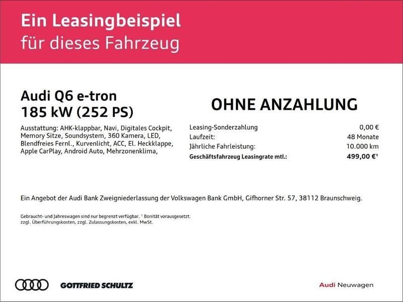 Nowe Audi Q6 e-tron Sport 185 kW (252 KM) 2026 Szary SUV