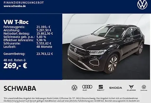 Gebraucht VW T-Roc Life 116 PS (85 kW) 2025 Schwarz SUV