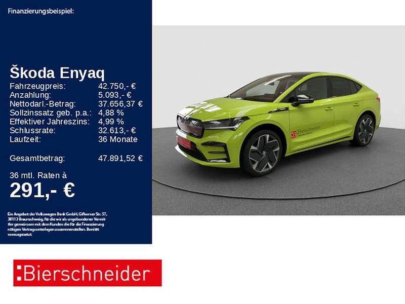 Gruen Gebraucht 2024 Skoda Enyaq iV RS SUV | 42.750 € (Superpreis) - Bild 1/3