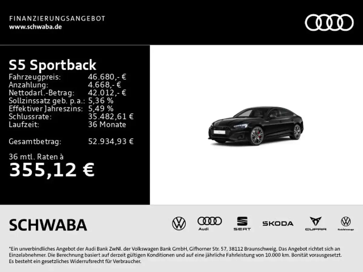 Gebraucht Audi S5 341 PS (250 kW) 2023 Mythosschwarz metallic Coupé