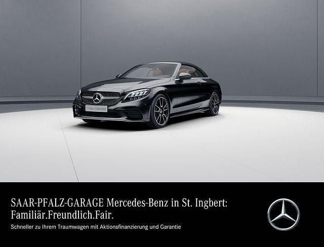Lack obsidianschwarz Gebraucht 2018 Mercedes C220 AMG Cabrio | 29.950 € (Guter Preis) - Bild 1/4