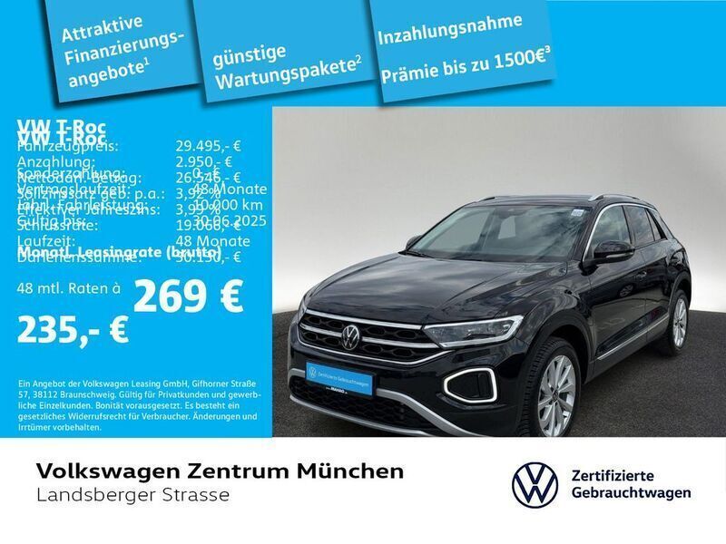 Deep black perleffekt Gebraucht 2024 VW T-Roc Style SUV | 28.996 € (Fairer Preis) - Bild 1/2