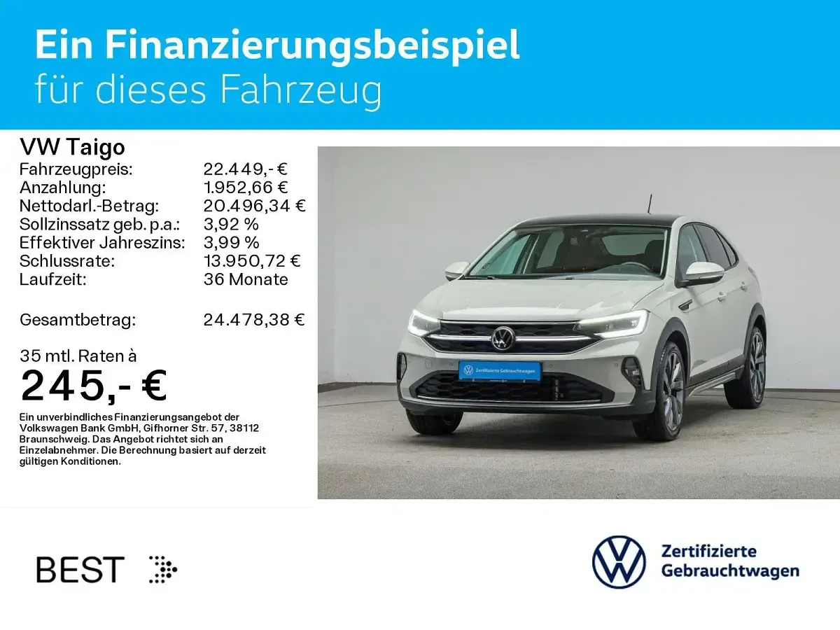 Gebraucht VW Taigo Style 150 PS (110 kW) 2022 Ascotgrau SUV