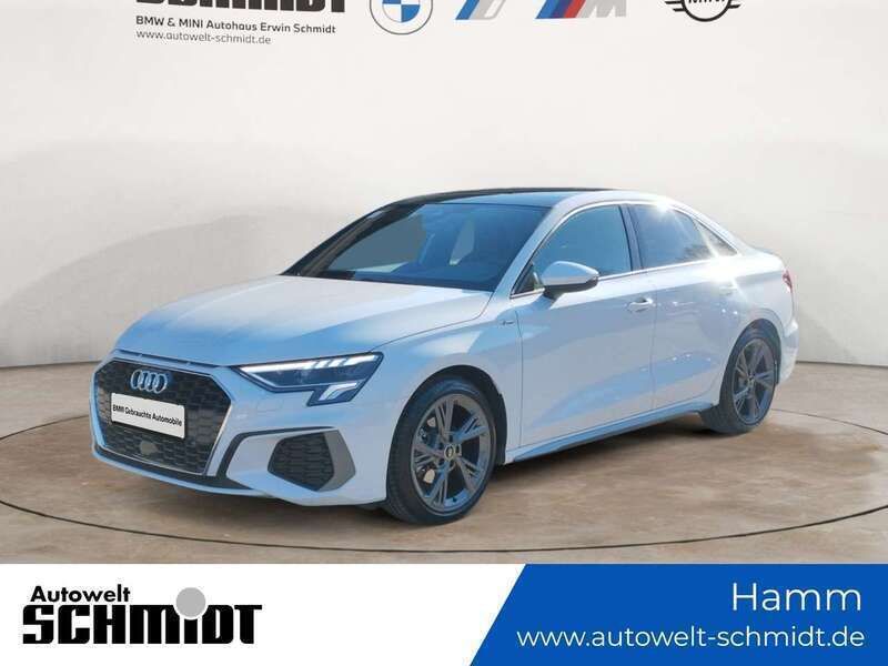 Gletscherweiß metallic Gebraucht 2023 Audi A3 S-Line Limousine | 36.890 € (Teuer) - Bild 1/4