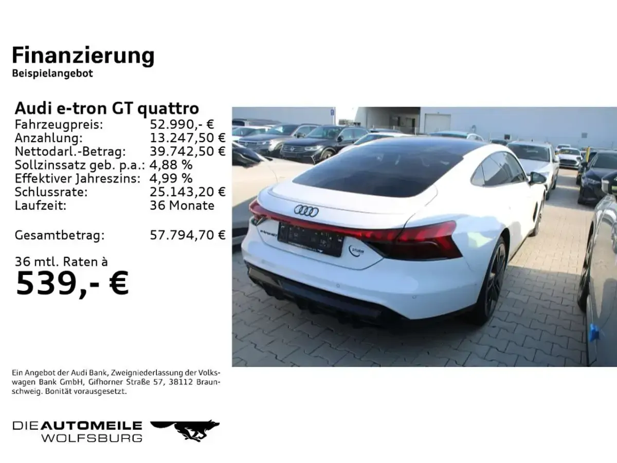 Gebraucht Audi e-tron GT quattro 350 kW (476 PS) 2023 Ibisweiß Limousine