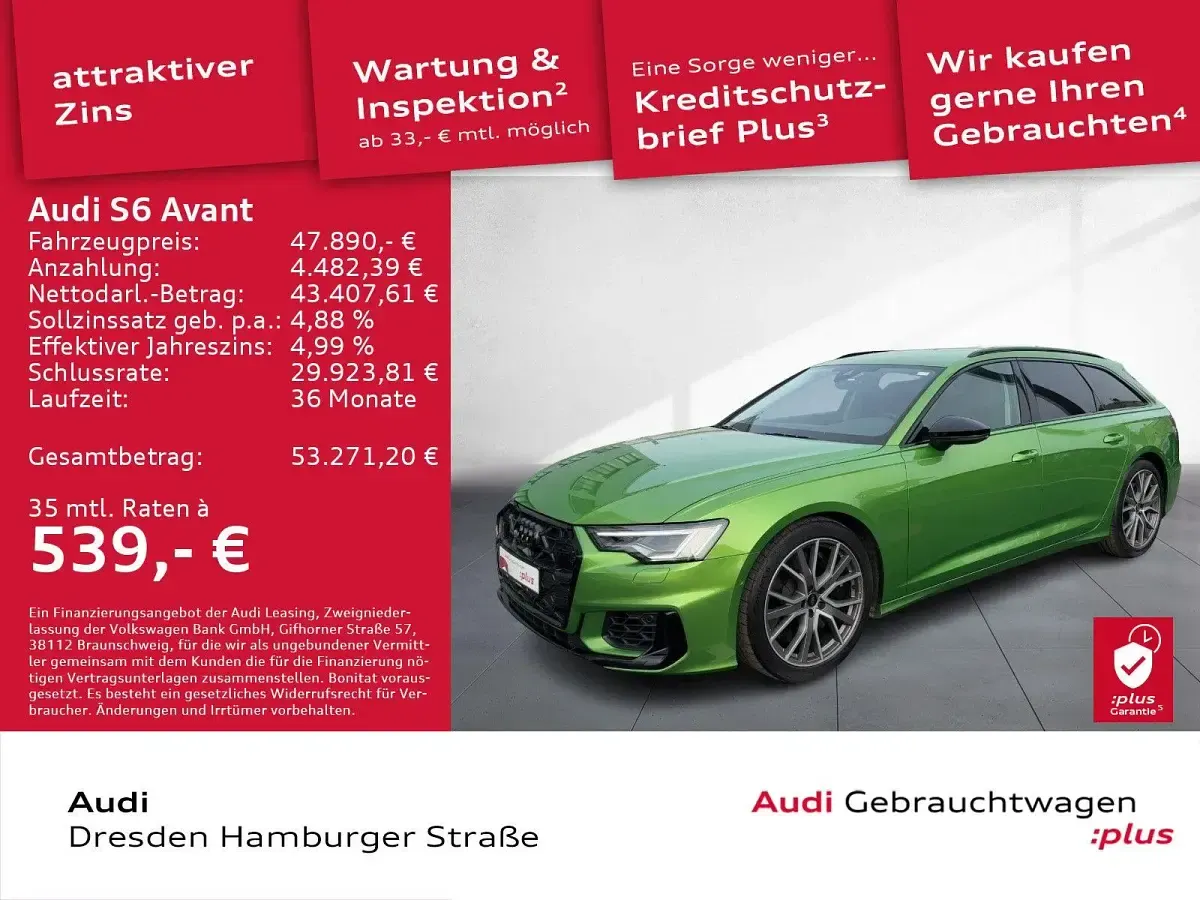 Gebraucht Audi S6 Ambiente 344 PS (253 kW) 2023 Individuallackierungen audi exclusive Kombi