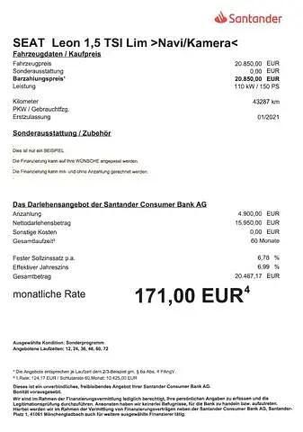 Second-hand Seat Leon 150 CP (110 kW) 2021 Negru Berlinǎ