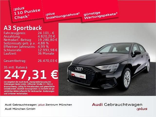 Schwarz Gebraucht 2022 Audi A3 Sportback e-tron Design Limousine | 24.101 € (Fairer Preis) - Bild 1/2