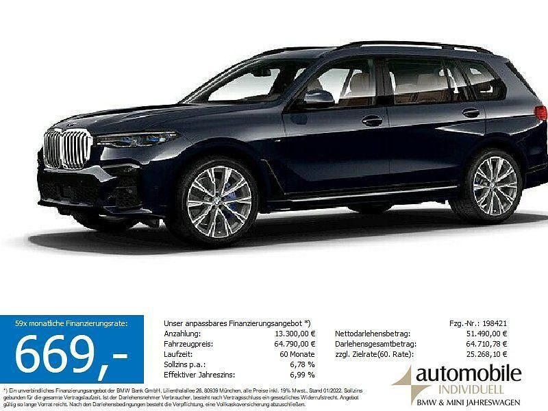 Carbonschwarz met. Gebraucht 2021 BMW X7 M Sport SUV | 63.440 € (Guter Preis) - Bild 1/4