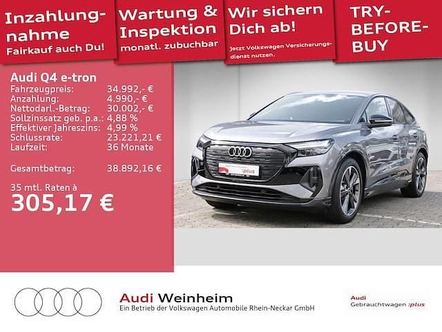 Taifungrau metallic Gebraucht 2022 Audi Q4 Sportback e-tron Ambiente SUV | 34.992 € (Fairer Preis) - Bild 1/4