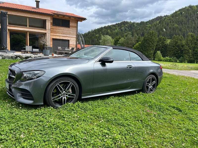 Selenitgrau metalliclack Gebraucht 2019 Mercedes E450 AMG line Cabrio | 42.790 € (Superpreis) - Bild 1/4