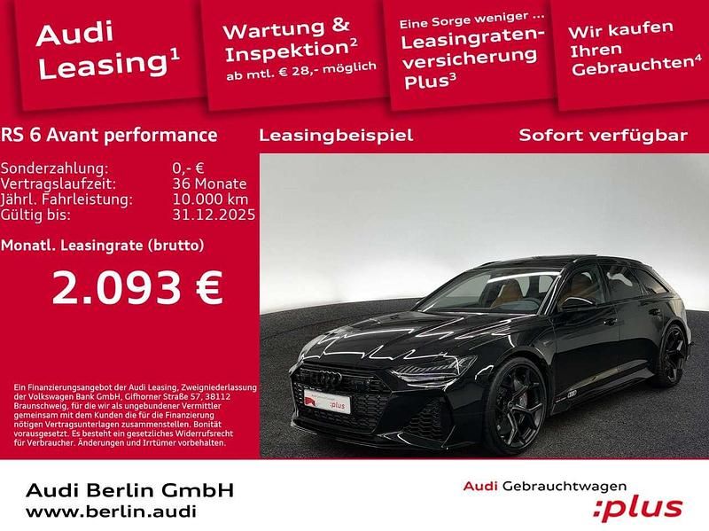 Mythosschwarz metallic Gebraucht 2025 Audi RS6 Performance Kombi | 156.990 € - Bild 1/3