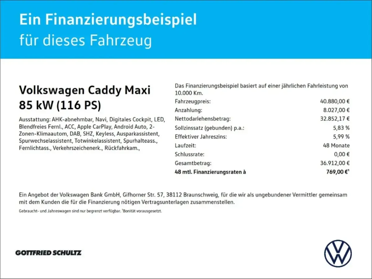 Gebraucht VW Caddy Maxi Style 116 PS (85 kW) 2026 Van / Kleinbus