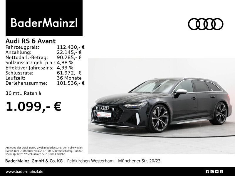 Schwarz Gebraucht 2024 Audi RS6 Ambiente Kombi | 109.960 € (Superpreis) - Bild 1/3