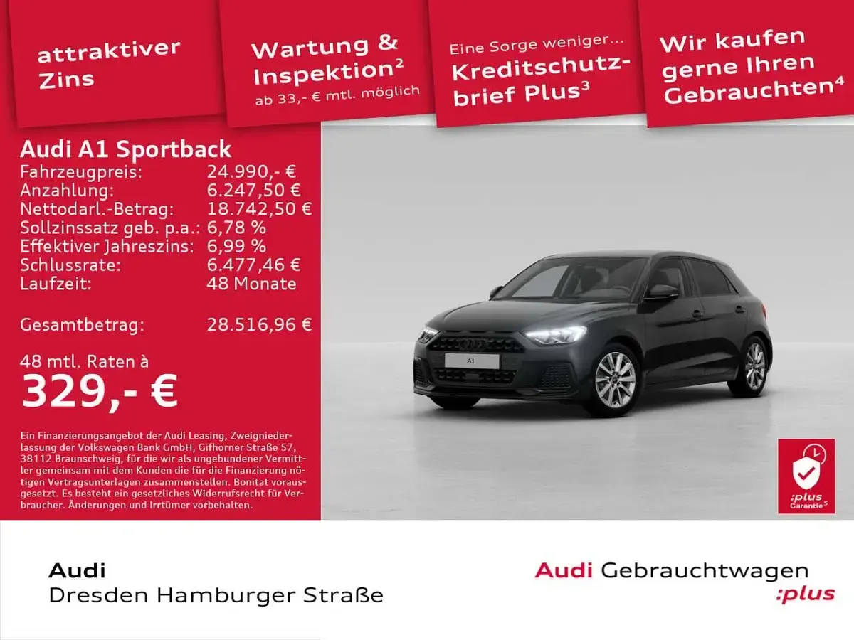 Gebraucht Audi A1 Advanced Plus 116 PS (85 kW) 2025 Mythosschwarz metallic SUV