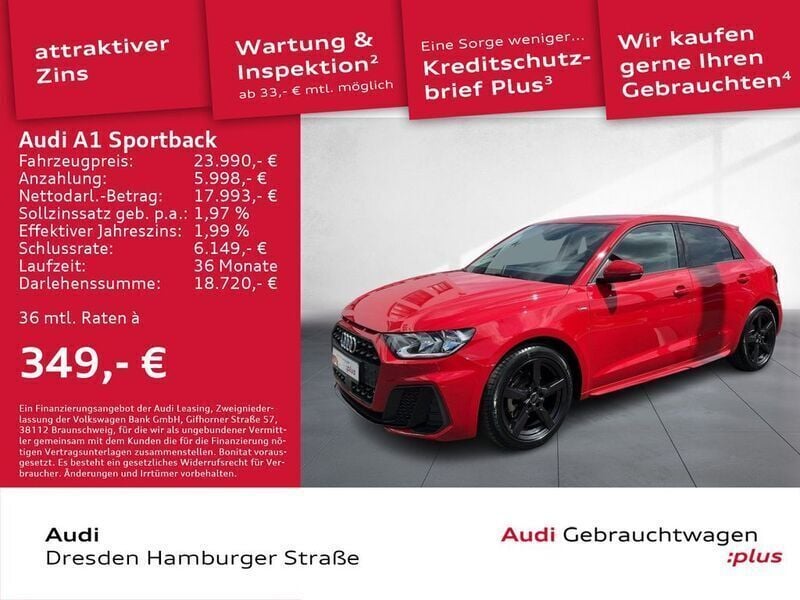 Progressivrot metallic Gebraucht 2024 Audi A1 Sportback S-Line Kleinwagen | 24.490 € (Guter Preis) - Bild 1/3