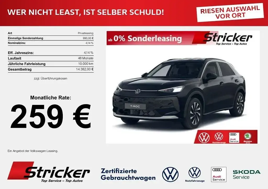Ny VW T-Roc 116 HK (85 kW) 2026 Sort SUV