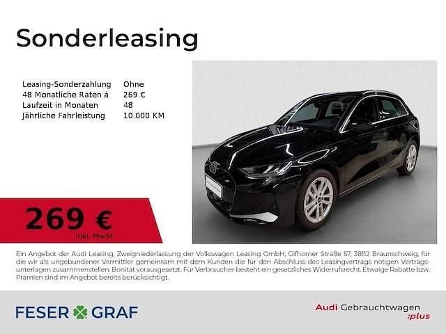 Mythosschwarz metallic Gebraucht 2025 Audi A3 Advanced Plus Limousine | 31.490 € (Superpreis) - Bild 1/4