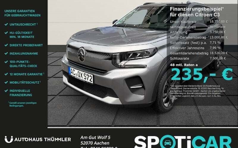 Grau Gebraucht 2025 Citroën C3 Start Kleinwagen | 18.750 € (Fairer Preis) - Bild 1/4