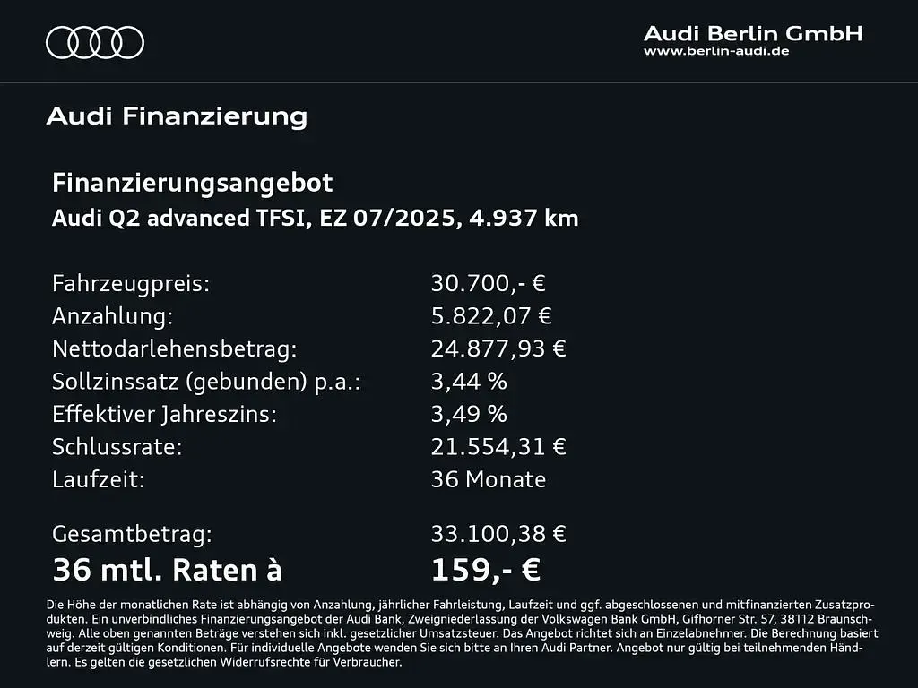 Gebraucht Audi Q2 Advanced Plus 150 PS (110 kW) 2025 Pfeilgrau perleffekt SUV