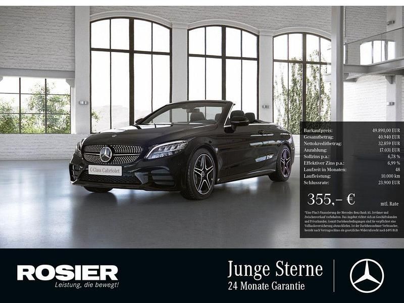 Schwarz Gebraucht 2023 Mercedes C200 AMG Cabrio | 49.890 € - Bild 1/3