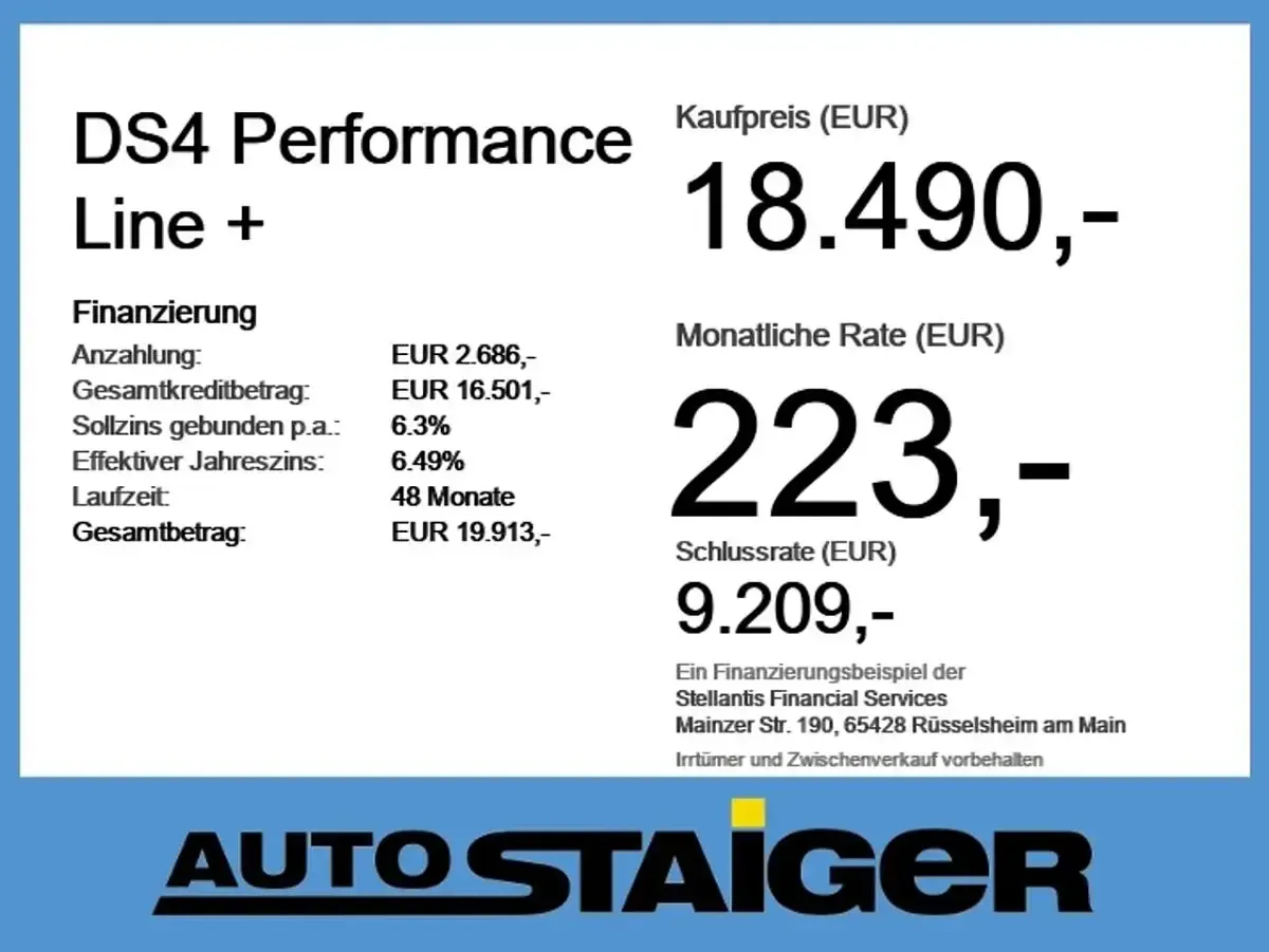 Gebraucht DS Automobiles DS4 Performance Line Plus 131 PS (96 kW) 2023 Lack weiss perlglänzend/typ au Limousine