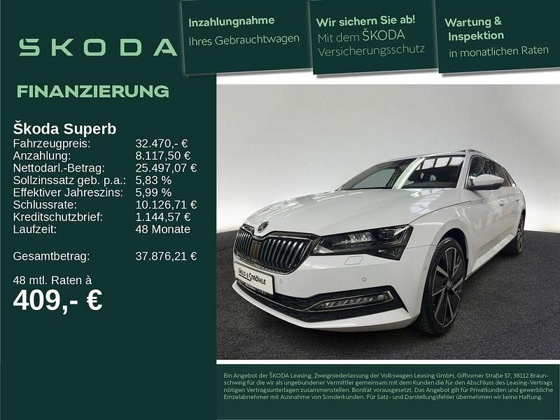 Gebraucht Skoda Superb Style 150 PS (110 kW) 2024 Moonweiß perleffekt Kombi