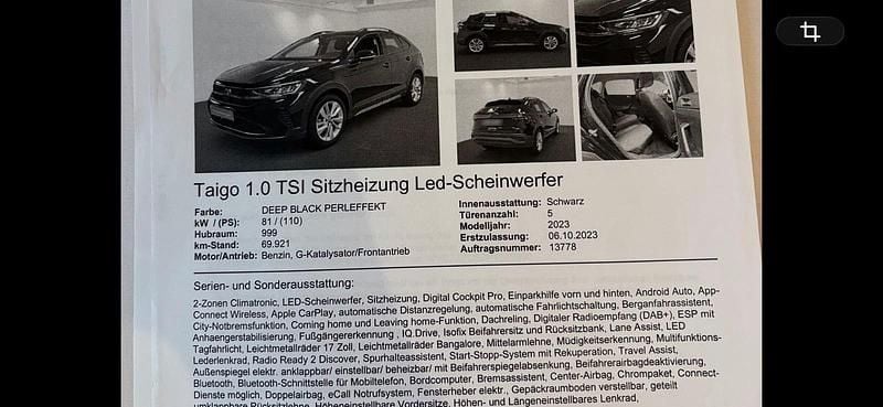 Gebraucht VW Taigo 110 PS (80 kW) 2023 Schwarz SUV