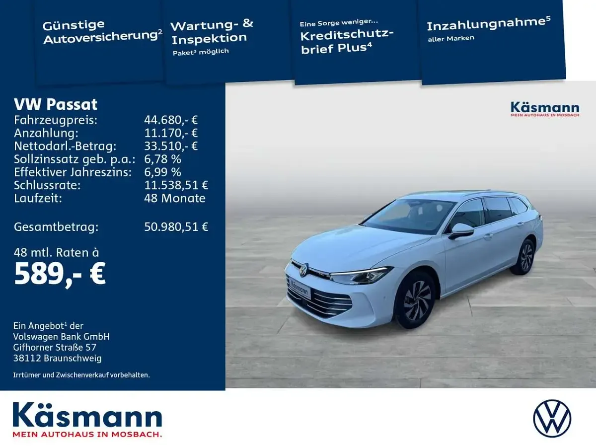 Gebraucht VW Passat Business 150 PS (110 kW) 2026 Weiß Kombi