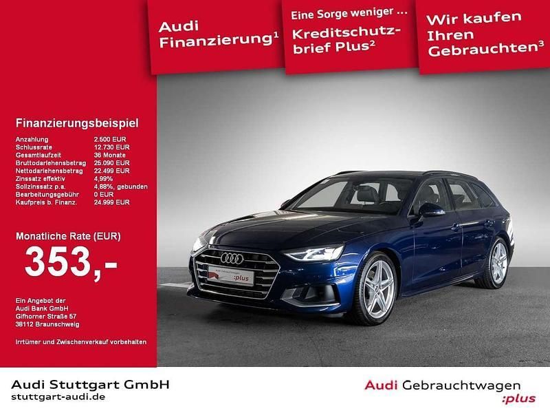 Navarrablau metallic Gebraucht 2021 Audi A4 Advanced Kombi | 28.840 € - Bild 1/2