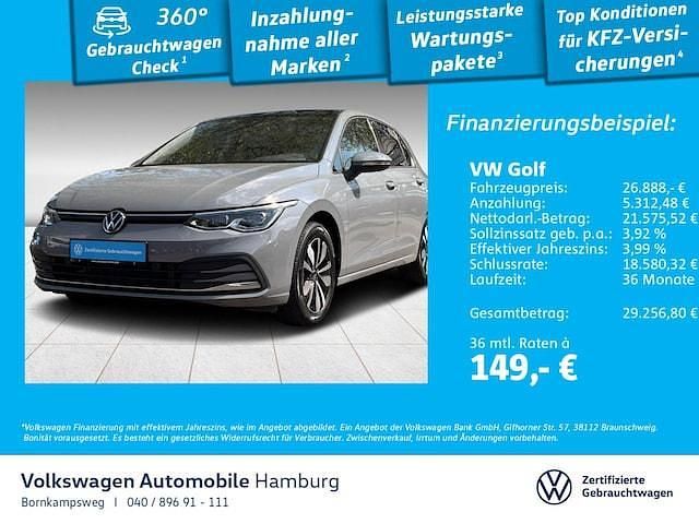 Gebraucht VW Golf VIII Move 150 PS (110 kW) 2024 C2 mondsteingrau Limousine