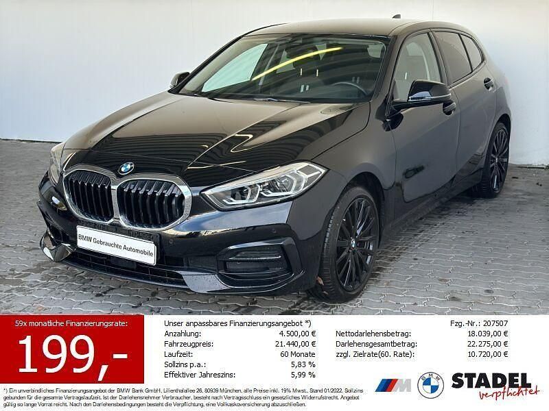 Schwarz uni Gebraucht 2022 BMW 118 Sport Line Kleinwagen | 19.689 € (Guter Preis) - Bild 1/4