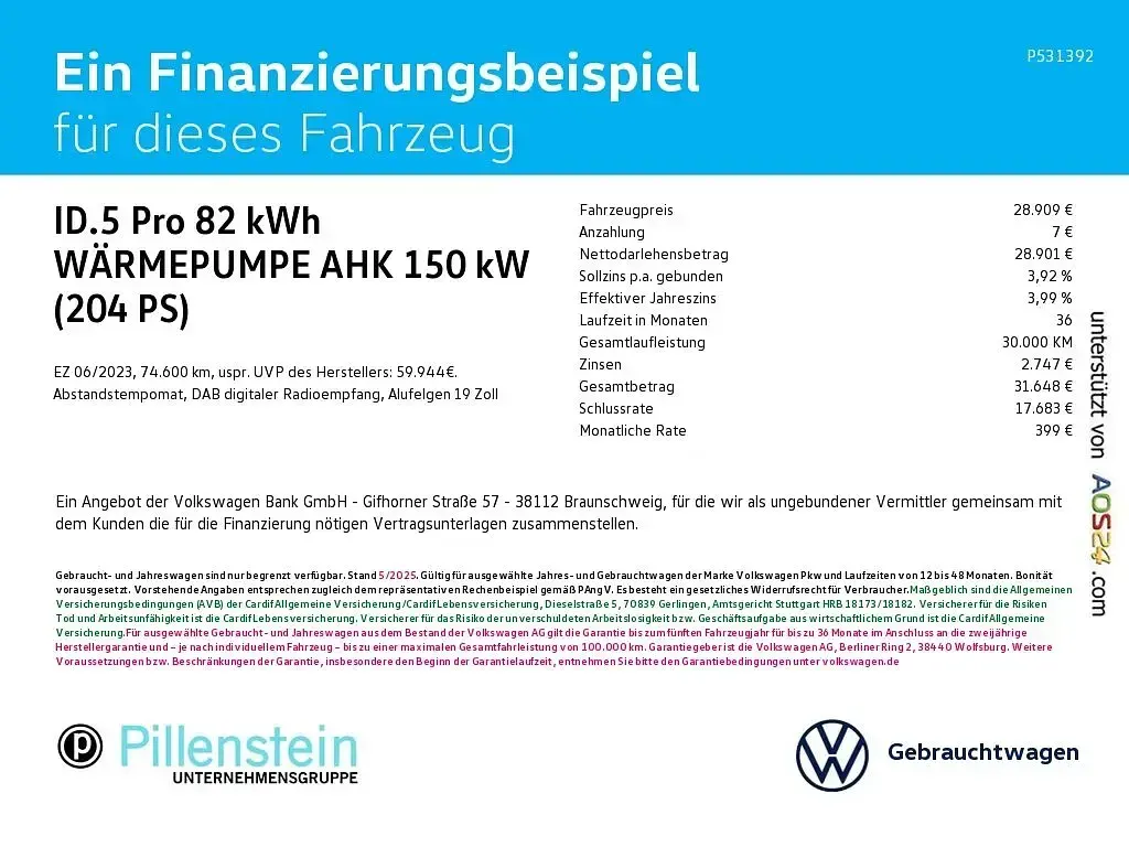 Gebraucht VW ID.5 Pro 150 kW (204 PS) 2023 Grau SUV