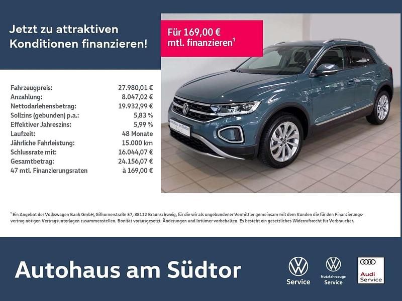 Petroleum blau metallic (metallic) Gebraucht 2023 VW T-Roc Style SUV | 27.980 € (Guter Preis) - Bild 1/4