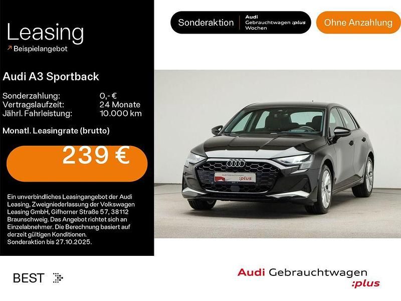 Schwarz Gebraucht 2024 Audi A3 Sportback Advanced Limousine | 30.269 € (Superpreis) - Bild 1/4