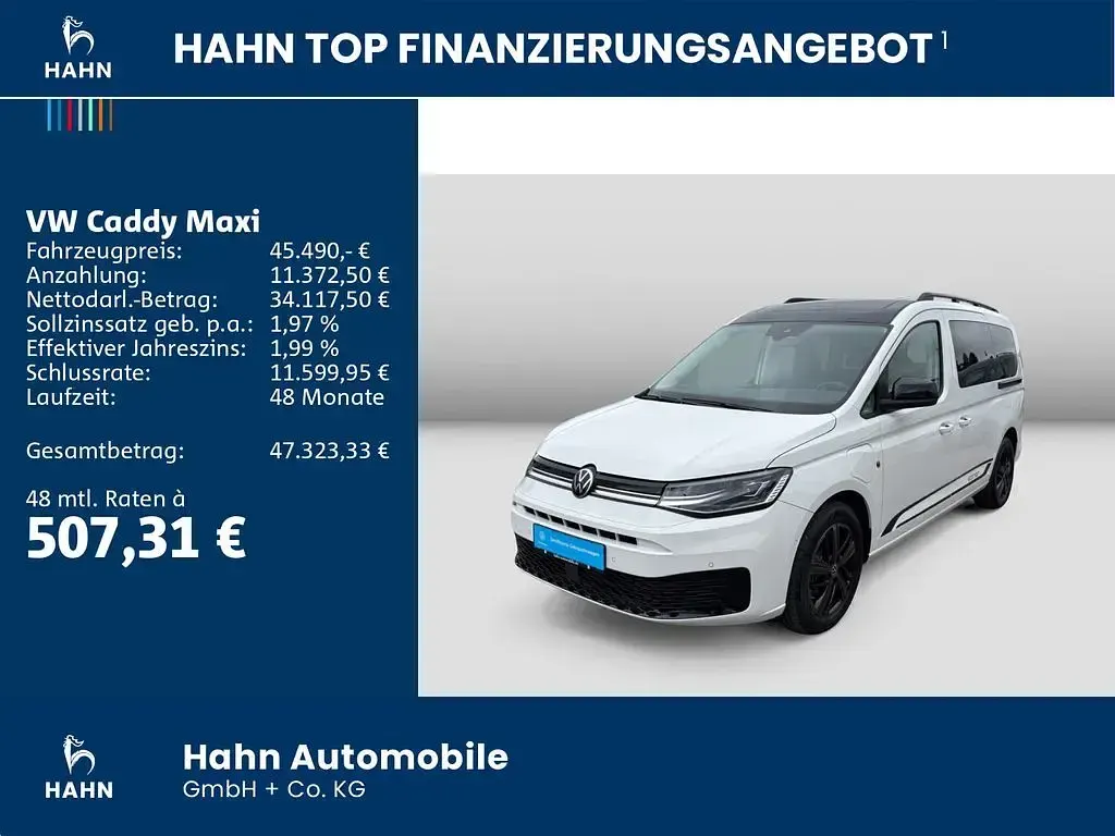 Nowe VW Caddy Maxi Edition 150 KM (110 kW) 2025 Biały Minivan