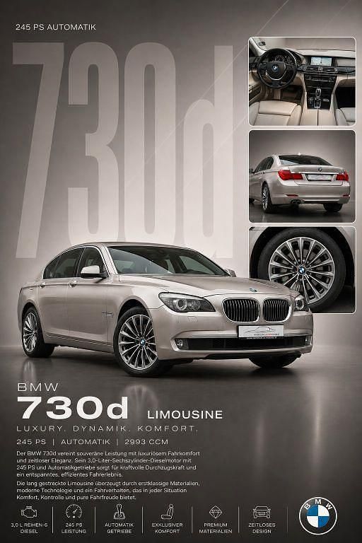 Second-hand BMW 730 Efficient Dynamics 245 CP (180 kW) 2009 Argintiu Berlinǎ