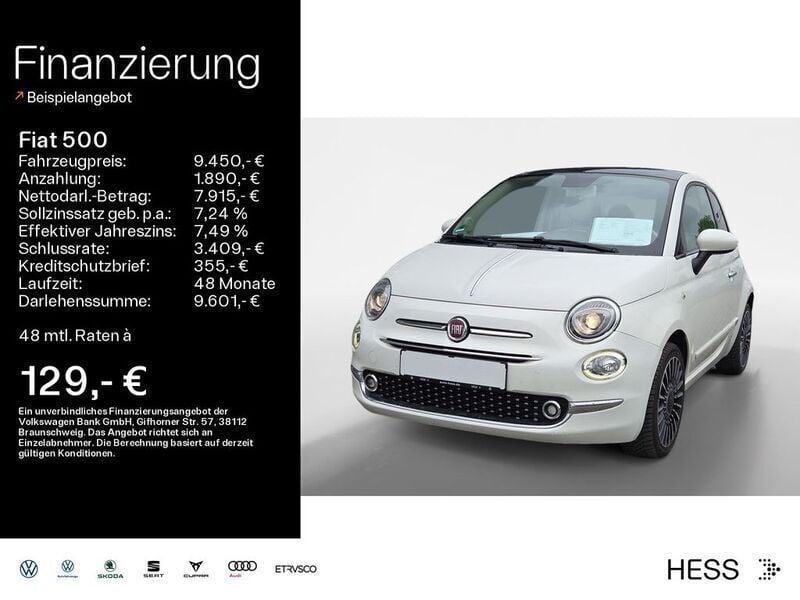 Gebraucht Fiat 500 Lounge 69 PS (50 kW) 2017 Weiß Limousine