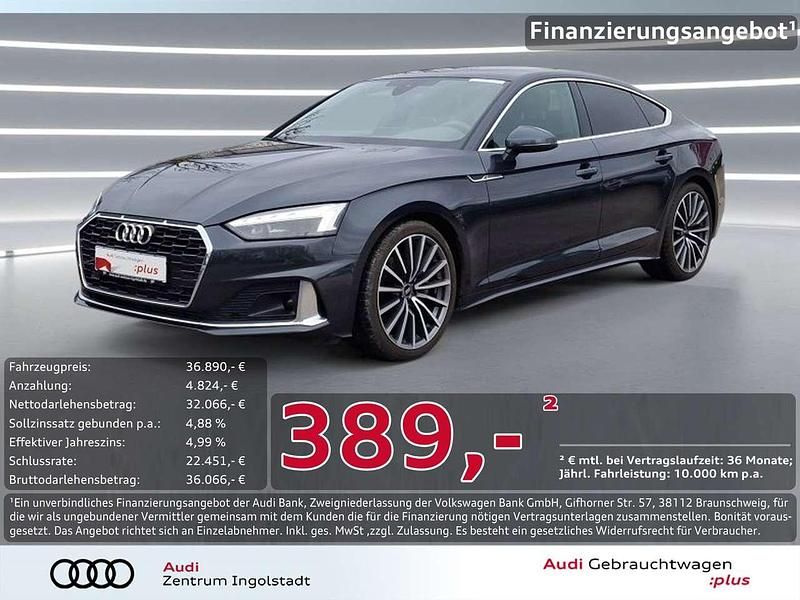 Grau metallic Gebraucht 2023 Audi A5 Sportback Advanced Kleinwagen | 36.890 € (Fairer Preis) - Bild 1/3