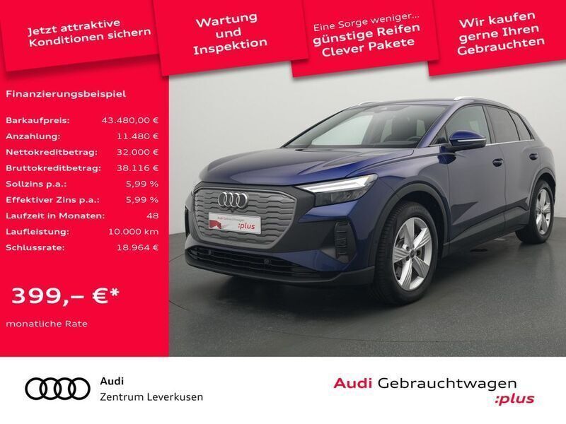 Navarrablau metallic Gebraucht 2023 Audi Q4 e-tron Ambiente SUV | 43.480 € (Fairer Preis) - Bild 1/4