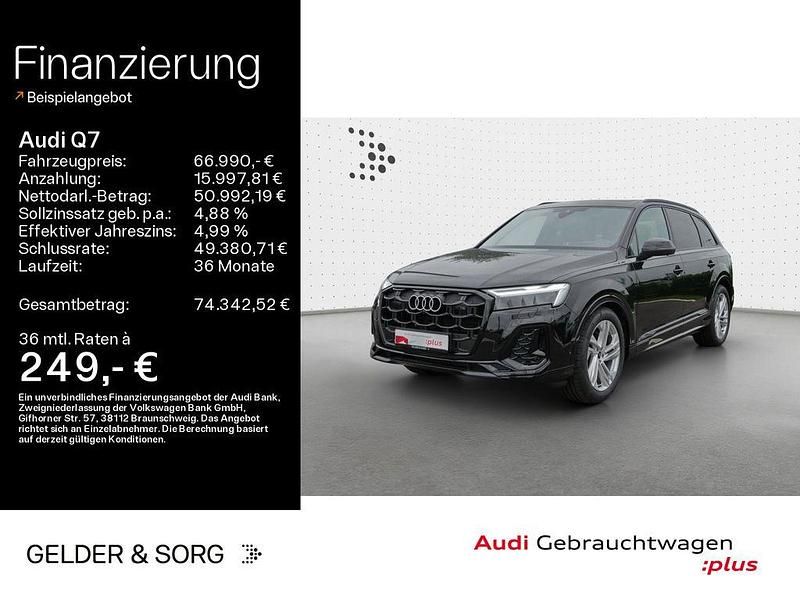 Mythosschwarz metallic Gebraucht 2024 Audi Q7 S-Line SUV | 66.990 € (Guter Preis) - Bild 1/4