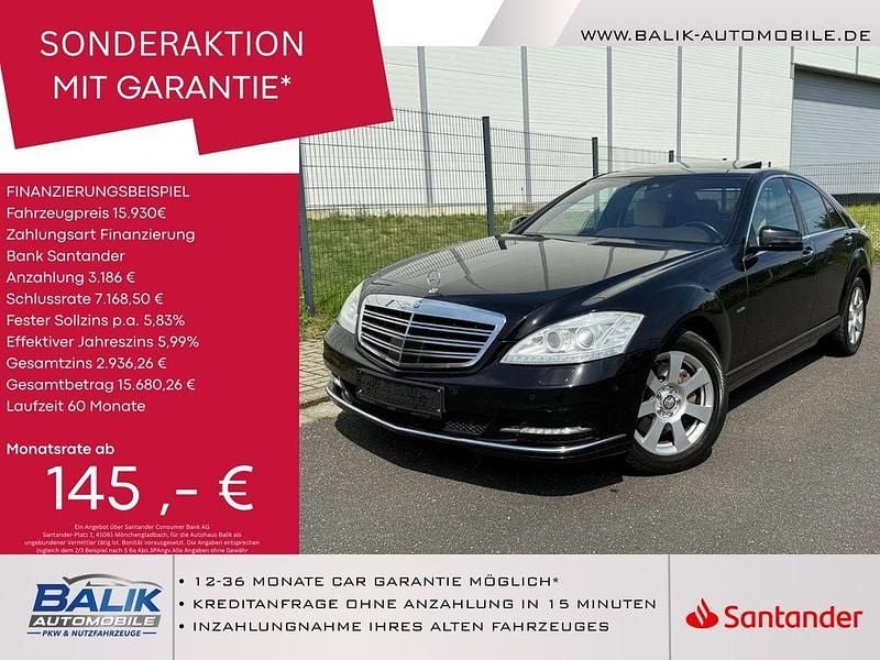 Obsidianschwarz Gebraucht 2011 Mercedes S350 Limousine | 15.930 € (Guter Preis) - Bild 1/4