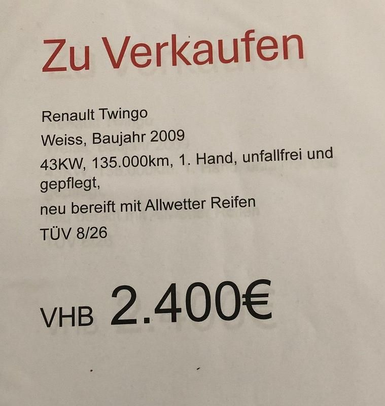 Weiß Gebraucht 2009 Renault Twingo Kleinwagen | 2.400 € - Bild 1/4