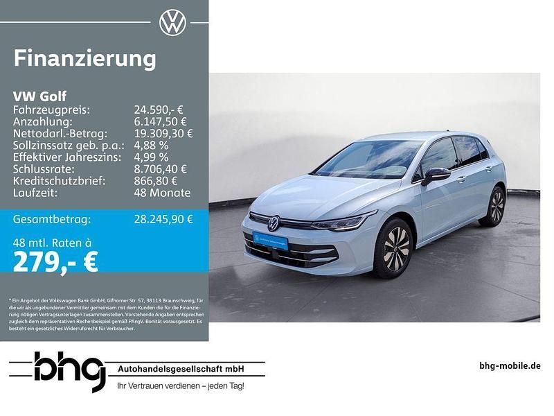 Crystal ice blue metallic Gebraucht 2024 VW Golf VIII Goal Limousine | 24.590 € (Superpreis) - Bild 1/4